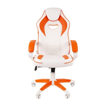 Игровое кресло GAME 16 белый/оранжевый-1