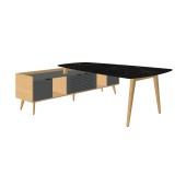 Конференц-стол с опорной тумбой Rem-210.1+Rem-35 графит