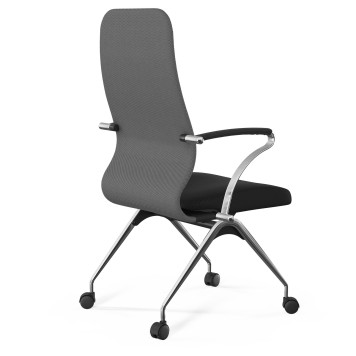 Кресло Метта Sit-8 B2-10K-UMF(X1)/Uh02/Wh00/K15cL (F53.W01) св.серый/черный-1